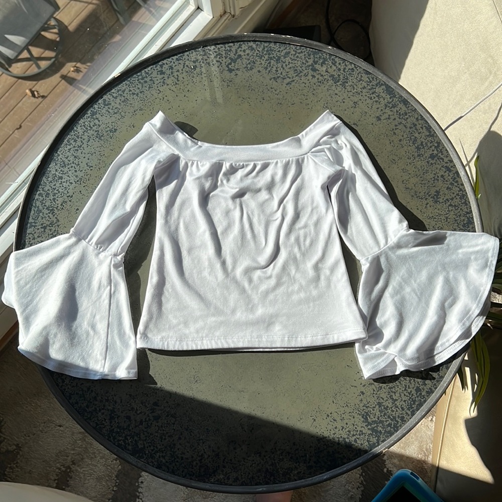 Khloe Jean White Bell Shirt